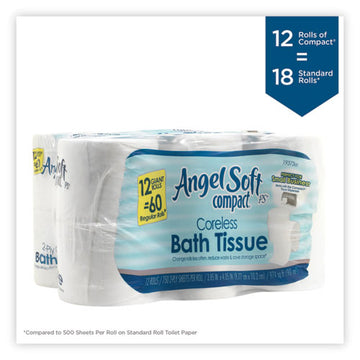 Georgia Pacific® Professional Angel Soft Ps Compact Coreless Bath Tissue, Septic Safe, 2-ply, White, 750 Sheets-roll, 12 Rolls-carton freeshipping - TVN Wholesale